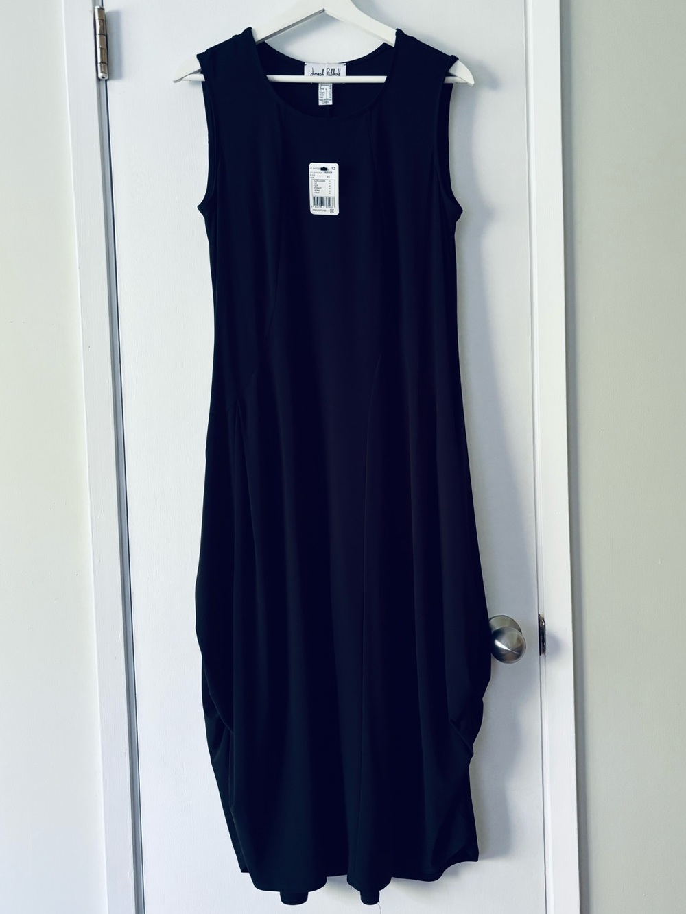 NWT Joseph Ribkoff 192009 Black Bubble Hem Midi Dress Sleeveless Size 12 - Picture 3 of 8